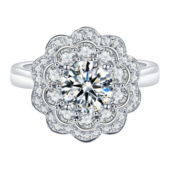 🍂    925 Silver Plated Round cut CZ Wedding Ring for Women, FB16FA1118 - Picture 1 of 6